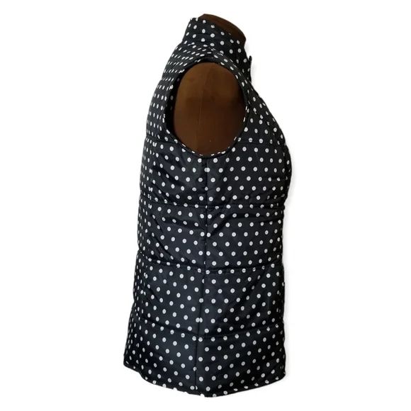 Woman Within Polkadot Black and White Warm Vest Woman Size M - Picture 4 of 8